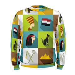 Egypt-travel-items-icons-set-flat-style Men s Sweatshirt by Jancukart