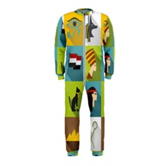 Egypt-travel-items-icons-set-flat-style Onepiece Jumpsuit (kids) by Jancukart