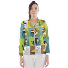 Egypt-travel-items-icons-set-flat-style Women s Windbreaker