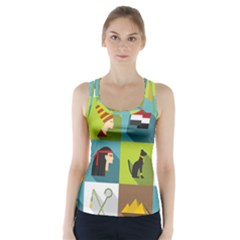 Egypt-travel-items-icons-set-flat-style Racer Back Sports Top by Jancukart