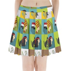 Egypt-travel-items-icons-set-flat-style Pleated Mini Skirt by Jancukart