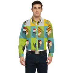 Egypt-travel-items-icons-set-flat-style Men s Long Sleeve  Shirt