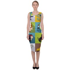 Egypt-travel-items-icons-set-flat-style Sleeveless Pencil Dress