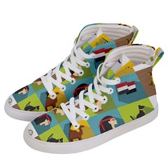 Egypt-travel-items-icons-set-flat-style Men s Hi-top Skate Sneakers