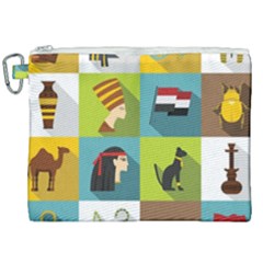 Egypt-travel-items-icons-set-flat-style Canvas Cosmetic Bag (xxl)