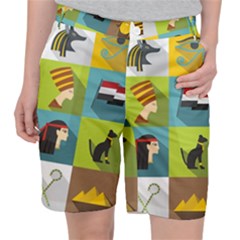 Egypt-travel-items-icons-set-flat-style Pocket Shorts