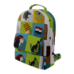 Egypt-travel-items-icons-set-flat-style Flap Pocket Backpack (large)