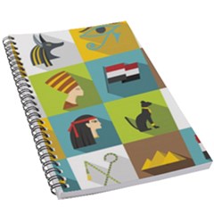 Egypt-travel-items-icons-set-flat-style 5 5  X 8 5  Notebook