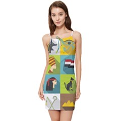 Egypt-travel-items-icons-set-flat-style Summer Tie Front Dress