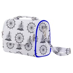 Marine-nautical-seamless-pattern-with-vintage-lighthouse-wheel Satchel Shoulder Bag