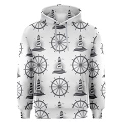 Marine-nautical-seamless-pattern-with-vintage-lighthouse-wheel Men s Overhead Hoodie