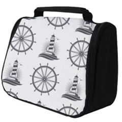 Marine-nautical-seamless-pattern-with-vintage-lighthouse-wheel Full Print Travel Pouch (big)