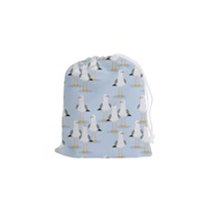 Cute-seagulls-seamless-pattern-light-blue-background Drawstring Pouch (small) by Jancukart