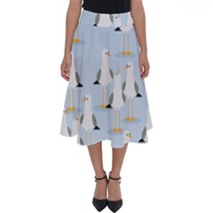 Cute-seagulls-seamless-pattern-light-blue-background Perfect Length Midi Skirt