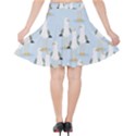 Cute-seagulls-seamless-pattern-light-blue-background Velvet High Waist Skirt View2