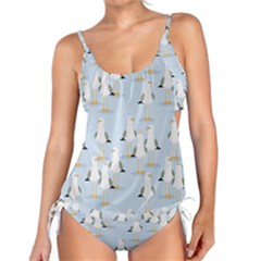 Cute-seagulls-seamless-pattern-light-blue-background Tankini Set