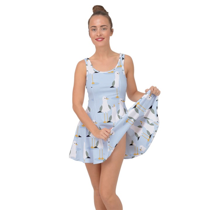 Cute-seagulls-seamless-pattern-light-blue-background Inside Out Casual Dress