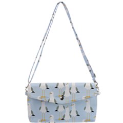 Cute-seagulls-seamless-pattern-light-blue-background Removable Strap Clutch Bag