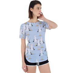 Cute-seagulls-seamless-pattern-light-blue-background Perpetual Short Sleeve T-shirt