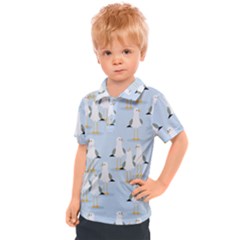 Cute-seagulls-seamless-pattern-light-blue-background Kids  Polo Tee