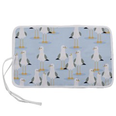 Cute-seagulls-seamless-pattern-light-blue-background Pen Storage Case (l)