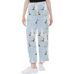 Cute-seagulls-seamless-pattern-light-blue-background Women s Pants  by Jancukart