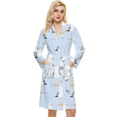 Cute-seagulls-seamless-pattern-light-blue-background Long Sleeve Velour Robe by Jancukart