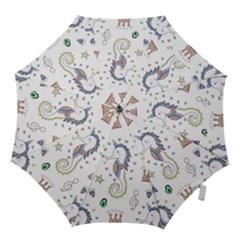 Seamless-pattern-cute-unicorn-cartoon-hand-drawn Hook Handle Umbrellas (large)