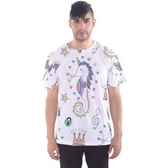 Seamless-pattern-cute-unicorn-cartoon-hand-drawn Men s Sport Mesh Tee