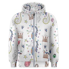 Seamless-pattern-cute-unicorn-cartoon-hand-drawn Men s Zipper Hoodie