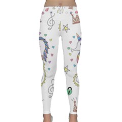 Seamless-pattern-cute-unicorn-cartoon-hand-drawn Classic Yoga Leggings