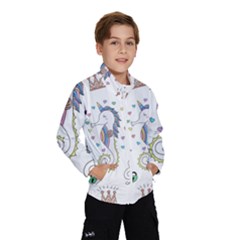 Seamless-pattern-cute-unicorn-cartoon-hand-drawn Kids  Windbreaker by Jancukart