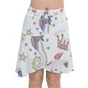 Seamless-pattern-cute-unicorn-cartoon-hand-drawn Chiffon Wrap Front Skirt View1