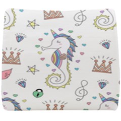 Seamless-pattern-cute-unicorn-cartoon-hand-drawn Seat Cushion by Jancukart