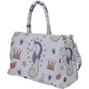 Seamless-pattern-cute-unicorn-cartoon-hand-drawn Duffel Travel Bag View1