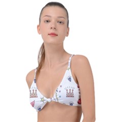 Seamless-pattern-cute-unicorn-cartoon-hand-drawn Knot Up Bikini Top