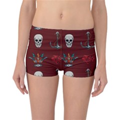 Tattoo-old-school-background-pattern Reversible Boyleg Bikini Bottoms