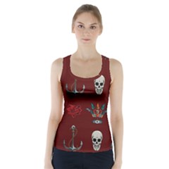 Tattoo-old-school-background-pattern Racer Back Sports Top