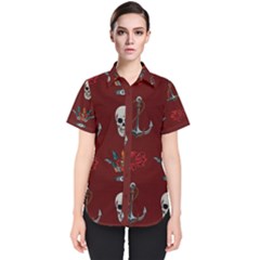 Tattoo-old-school-background-pattern Women s Short Sleeve Shirt