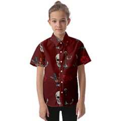 Tattoo-old-school-background-pattern Kids  Short Sleeve Shirt