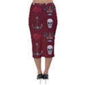 Tattoo-old-school-background-pattern Velvet Midi Pencil Skirt View2