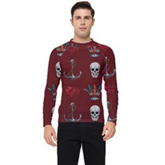 Tattoo-old-school-background-pattern Men s Long Sleeve Rash Guard