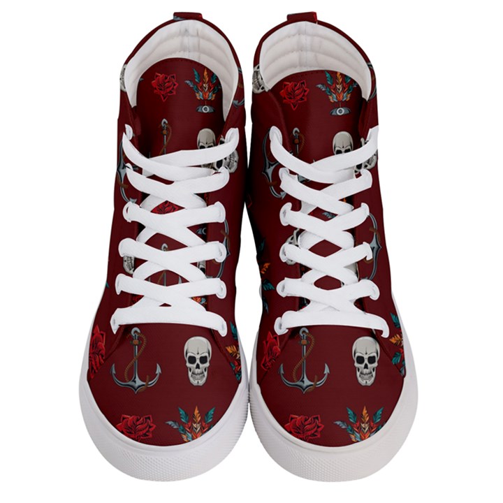 Tattoo-old-school-background-pattern Women s Hi-Top Skate Sneakers