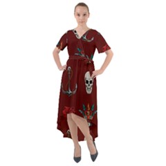 Tattoo-old-school-background-pattern Front Wrap High Low Dress