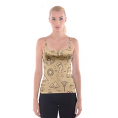 Egyptian-seamless-pattern-symbols-landmarks-signs-egypt Spaghetti Strap Top