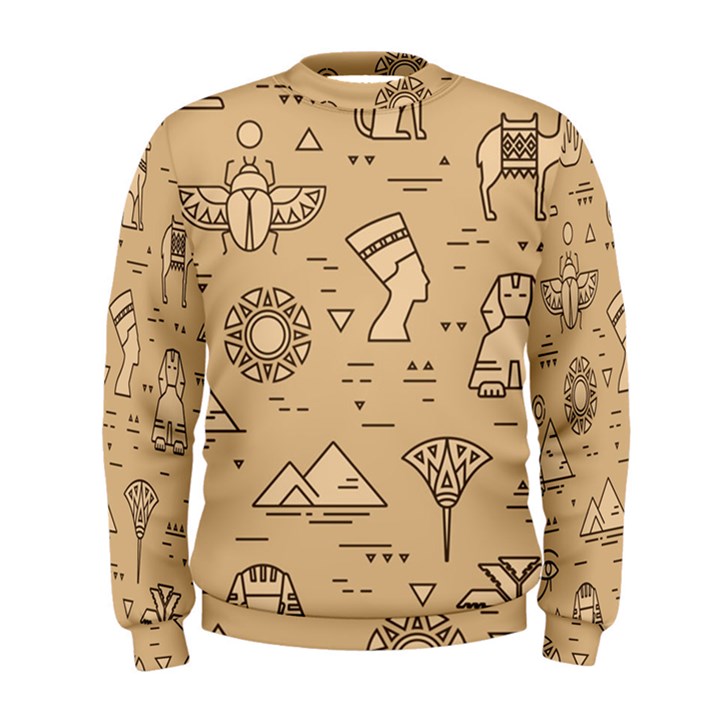 Egyptian-seamless-pattern-symbols-landmarks-signs-egypt Men s Sweatshirt