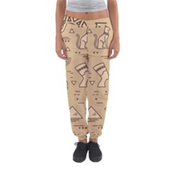 Egyptian-seamless-pattern-symbols-landmarks-signs-egypt Women s Jogger Sweatpants