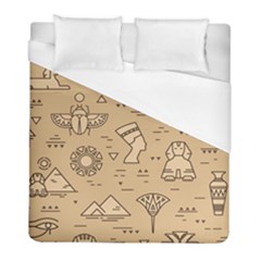 Egyptian-seamless-pattern-symbols-landmarks-signs-egypt Duvet Cover (full/ Double Size)