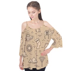 Egyptian-seamless-pattern-symbols-landmarks-signs-egypt Flutter Tees