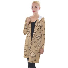 Egyptian-seamless-pattern-symbols-landmarks-signs-egypt Hooded Pocket Cardigan